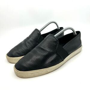 Vince Blair Black Perforated Leather Slip On Sneaker Women's 11 US